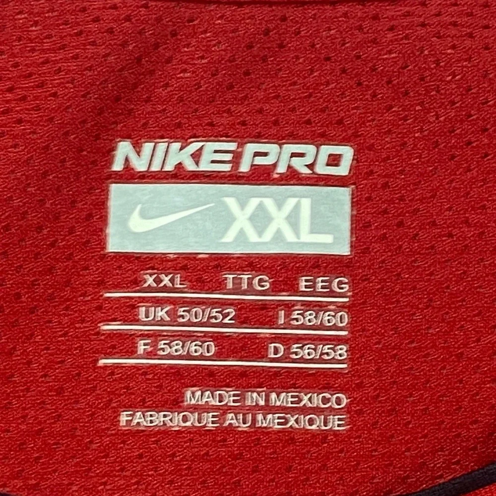 Nike Pro Mens XXL Red Black Long Sleeve Compression Shirt Nike FIT 356864-648